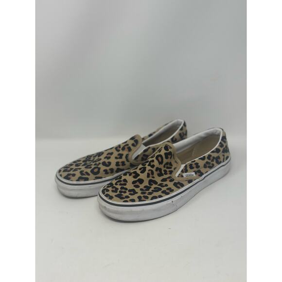 Women's Vans Classic Slip On Sneakers Leopard Print Size 8 - Picture 1 of 6